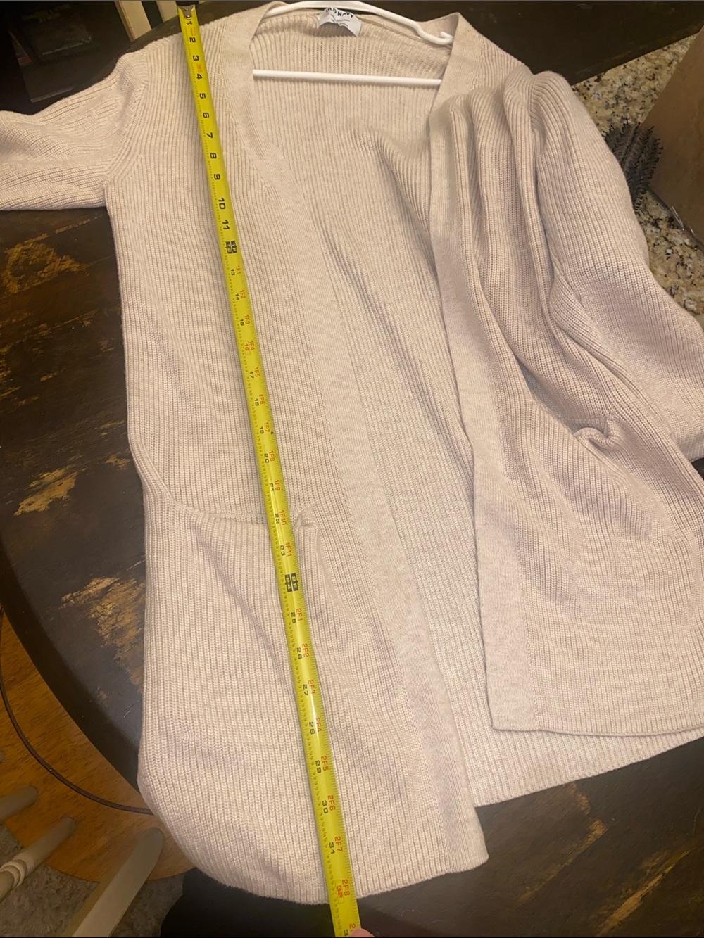 Old Navy Women's Beige Open-Front Ribbed Cardigan - Picture 5 of 5